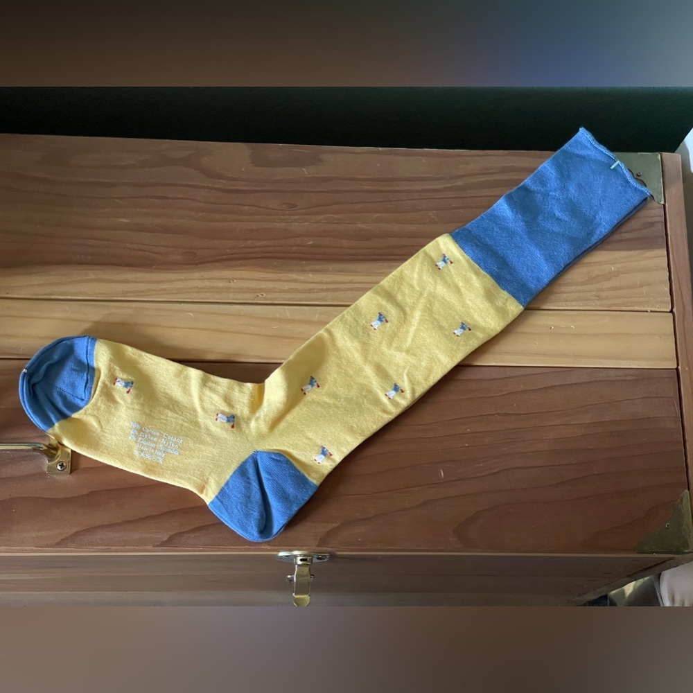 Ben Silver Charleston Mens Yellow Cotton/Nylon Socks One Size Made In Italy